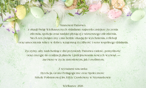 życzenia wielkanocne na kolorowym tle